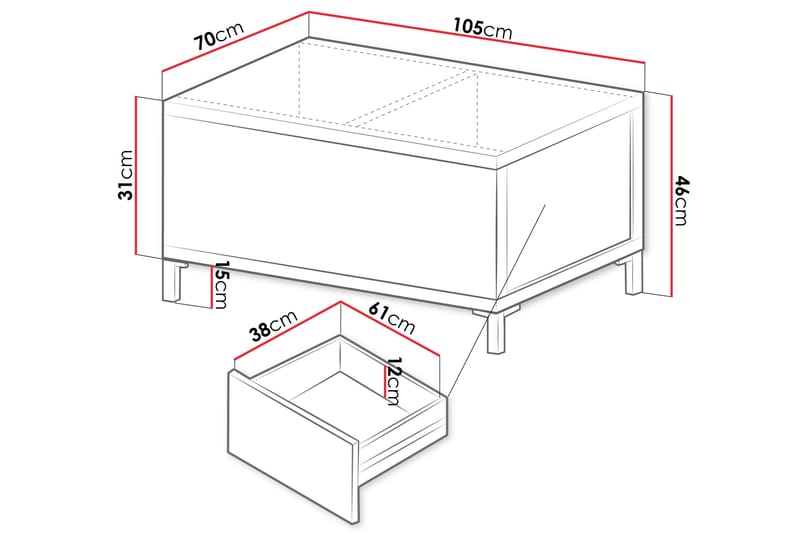 Akiya Soffbord 105 cm - Svart - Möbler - Bord & matgrupp - Soffbord