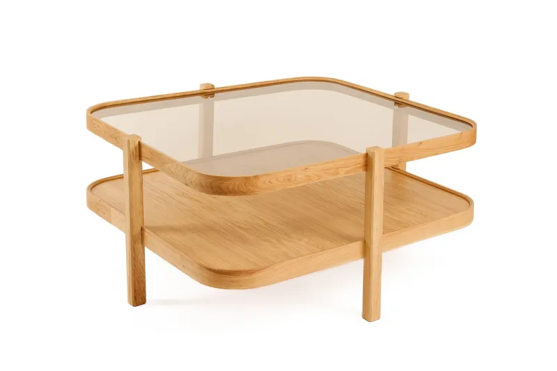 Alaswa Soffbord 90x48x90 cm, Ek transparent