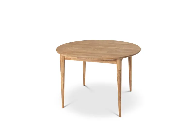 Alborg Förlängningsbart Matbord 110-150 cm Runt för 4 personer i massivt trä, Natur