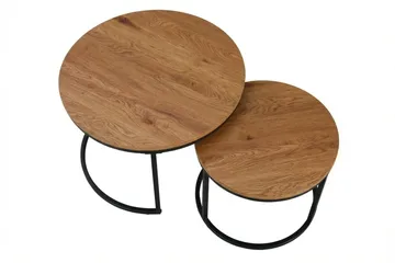 Alex Satsbord 76 cm Runt - Ek/Svart - Möbler - Bord & matgrupp - Soffbord