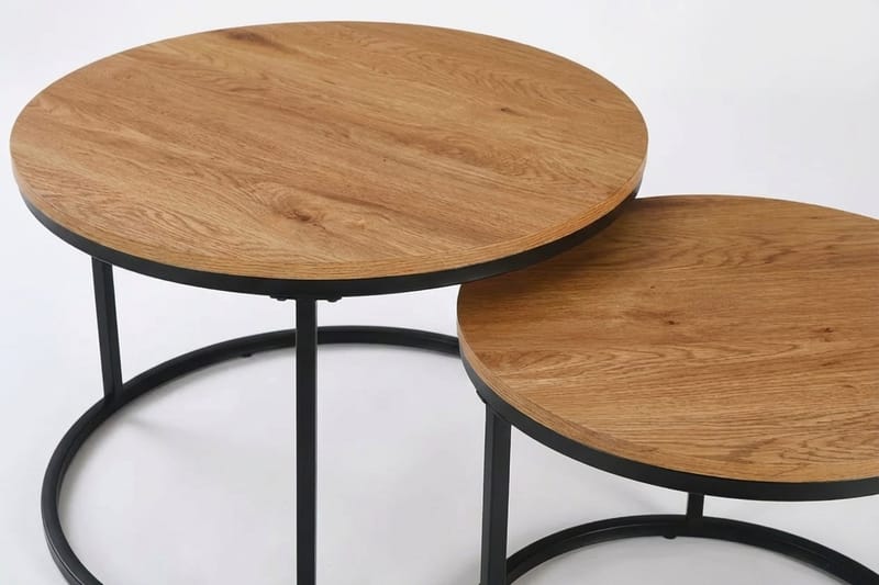 Alex Satsbord 76 cm Runt - Ek/Svart - Möbler - Bord & matgrupp - Soffbord