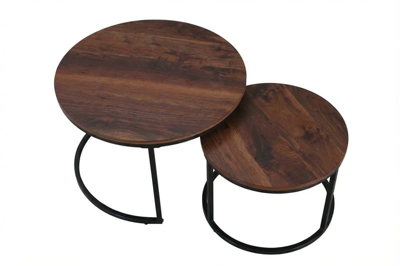 Alex Satsbord 76 cm Runt - Valnöt/Svart - Möbler - Bord & matgrupp - Soffbord