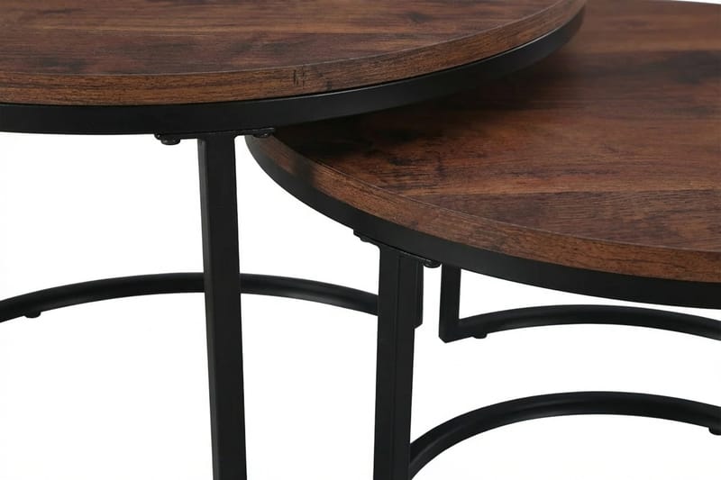 Alex Satsbord 76 cm Runt - Valnöt/Svart - Möbler - Bord & matgrupp - Soffbord