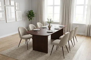 Alma Matgrupp 180 cm rektangulärt med 6 Nibe Plus Mastolar - Valnöt - Möbler - Bord & matgrupp - Matgrupp