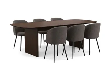 Alma Matgrupp 220 cm rektangulärt med 6 Greya Mastolar - Rökt ek - Möbler - Bord & matgrupp - Matgrupp