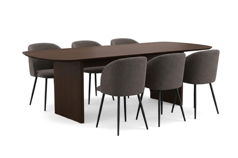 Alma Matgrupp 220 cm rektangulärt med 6 Greya Mastolar - Rökt ek - Möbler - Bord & matgrupp - Matgrupp