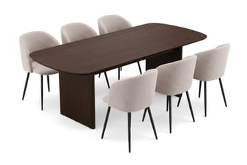 Alma Matgrupp 220 cm rektangulärt med 6 Greya Mastolar - Rökt ek - Möbler - Bord & matgrupp - Matgrupp