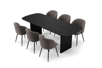 Alma Matgrupp 220 cm rektangulärt med 6 Greya Mastolar - Svartlaserad ek - Möbler - Bord & matgrupp - Matgrupp