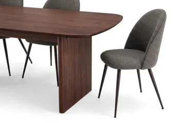 Alma Matgrupp 220 cm rektangulärt med 6 Nibe Plus Mastolar - Valnöt - Möbler - Bord & matgrupp - Matgrupp