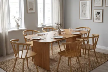 Alma Matgrupp rektangulärt 180 cm Ek med 6 Tyrö Matstolar - Ek - Möbler - Bord & matgrupp - Matgrupp