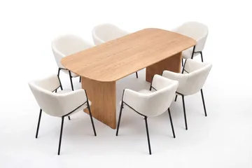 Alma Matgrupp rektangulärt 180 cm med 6 Filip Matstolar - Ek - Möbler - Bord & matgrupp - Matgrupp