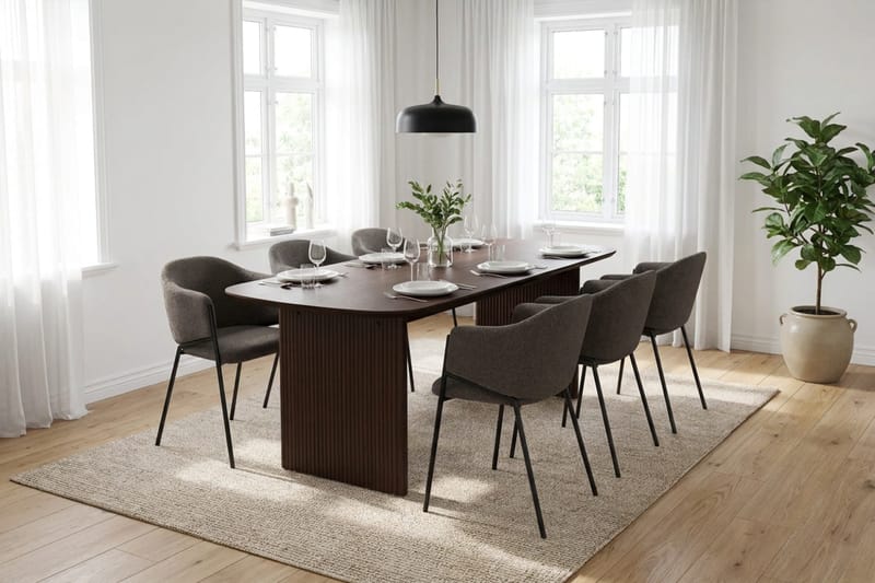 Alma Matgrupp rektangulärt 180 cm med 6 Filip Matstolar - Rökt ek - Möbler - Bord & matgrupp - Matgrupp