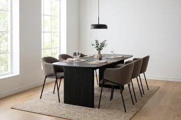 Alma Matgrupp rektangulärt 180 cm med 6 Filip Matstolar - Svartlaserad ek - Möbler - Bord & matgrupp - Matgrupp