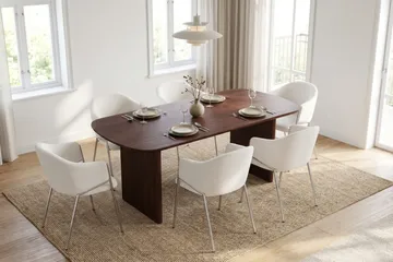 Alma Matgrupp rektangulärt 180 cm med 6 Filip Matstolar - Valnöt - Möbler - Bord & matgrupp - Matgrupp