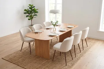 Alma Matgrupp rektangulärt 220 cm Ek med 6 Greya Matstolar - Ek - Möbler - Bord & matgrupp - Matgrupp