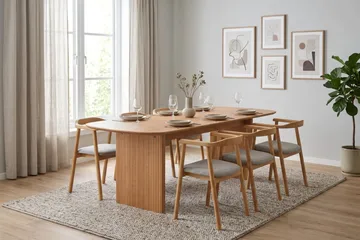 Alma Matgrupp rektangulärt 220 cm Ek med 6 Jolie Matstolar - Möbler - Bord & matgrupp - Matgrupp