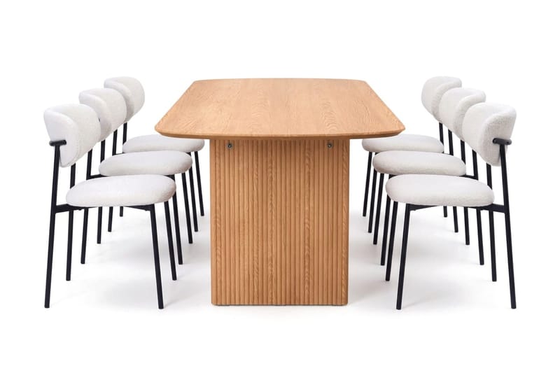 Alma Matgrupp rektangulärt 220 cm Ek med 6 Lucy Matstolar - Ek - Möbler - Bord & matgrupp - Matgrupp