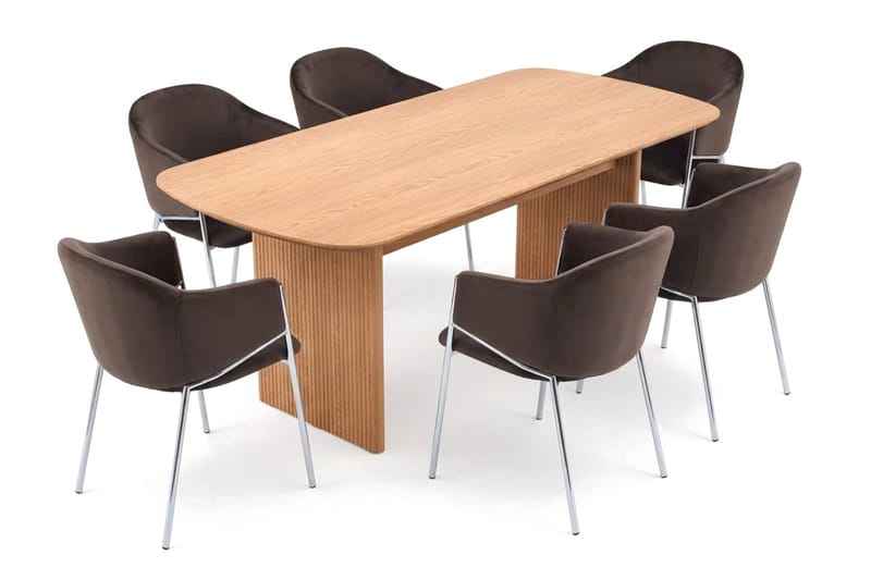 Alma Matgrupp rektangulärt 220 cm med 6 Filip Matstolar - Ek - Möbler - Bord & matgrupp - Matgrupp