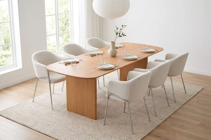 Alma Matgrupp rektangulärt 220 cm med 6 Filip Matstolar - Ek - Möbler - Bord & matgrupp - Matgrupp