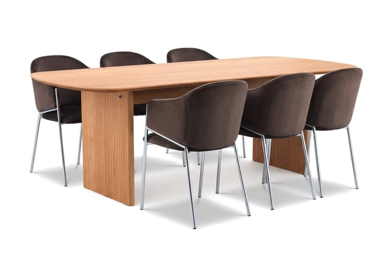 Alma Matgrupp rektangulärt 220 cm med 6 Filip Matstolar - Ek - Möbler - Bord & matgrupp - Matgrupp