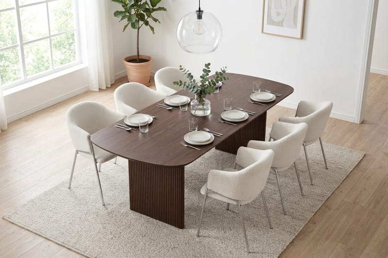 Alma Matgrupp rektangulärt 220 cm med 6 Filip Matstolar - Rökt ek - Möbler - Bord & matgrupp - Matgrupp
