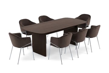 Alma Matgrupp rektangulärt 220 cm med 6 Filip Matstolar - Rökt ek - Möbler - Bord & matgrupp - Matgrupp