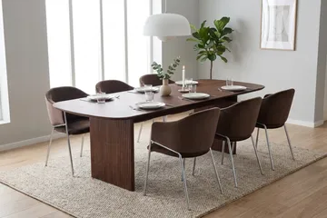 Alma Matgrupp rektangulärt 220 cm med 6 Filip Matstolar - Valnöt - Möbler - Bord & matgrupp - Matgrupp