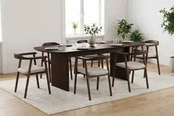 Alma Matgrupp rektangulärt 220 cm Rökt Ek med 6 Jolie Matstolar - Rökt ek - Möbler - Bord & matgrupp - Matgrupp