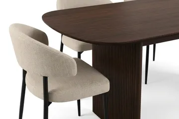 Alma Matgrupp rektangulärt 220 cm Rökt Ek med 6 Sawako Matstolar - Rökt ek - Möbler - Bord & matgrupp - Matgrupp