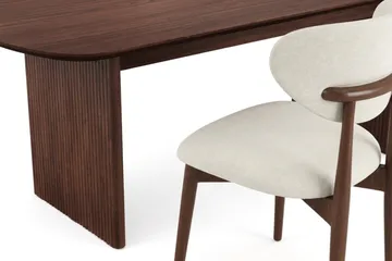 Alma Matgrupp rektangulärt 220 cm Valnöt med 6 Molly Matstolar - Valnöt - Möbler - Bord & matgrupp - Matgrupp