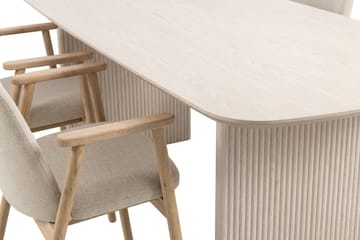 Alma Matgrupp rektangulärt 220 cm Vitlaserad med 6 Reciclar Matstolar - Vitlaserad ek - Möbler - Bord & matgrupp - Matgrupp