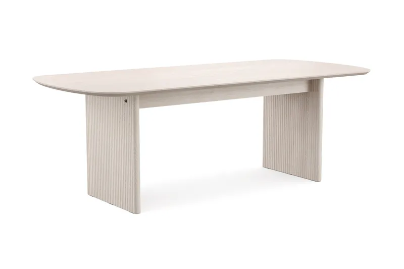 Alma rektangulärt Matbord 220x100 cm Fanér, Vitlaserad ek