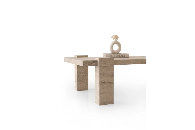 Almasi Soffbord 110 cm - Travertine - Möbler - Bord & matgrupp - Soffbord