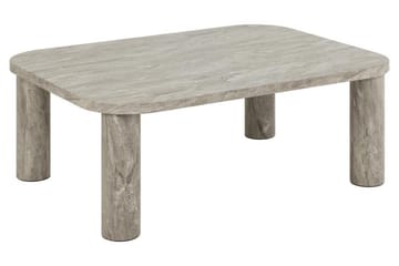Alula Rektangulärt Soffbord 100 cm med Rundade Hörn i Marmor - Grå - Möbler - Bord & matgrupp - Soffbord