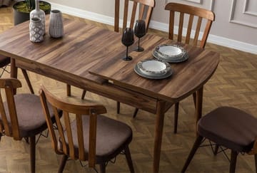 Alvryn Matgrupp Förlängningsbar 130-170 cm med 6 Stolar - Möbler - Bord & matgrupp - Matgrupp