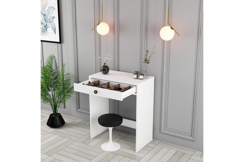 Ameias Sminkbord 70 cm med Förvaring och Lådor i Målat Trä - Vit - Möbler - Bord & matgrupp - Sminkbord & toalettbord