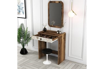 Ameias Sminkbord 70 cm - Valnöt/Vit/Marmor - Möbler - Bord & matgrupp - Sminkbord & toalettbord