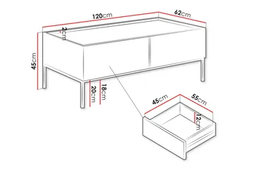 Amelus Soffbord 120 cm - Brun - Möbler - Bord & matgrupp - Soffbord