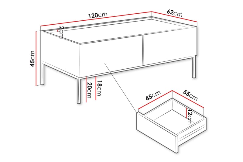 Amelus Soffbord 120 cm - Brun - Möbler - Bord & matgrupp - Soffbord