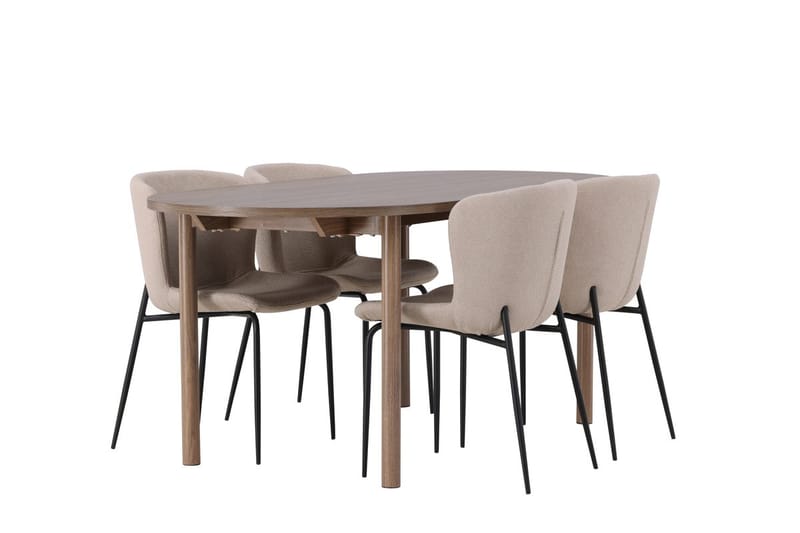 Andy Matbord 180x90 cm Brun med 4 Modesto Matstol - Möbler - Bord & matgrupp - Matgrupp