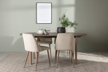 Andy Matbord 180x90 cm Brun med 4 Night Matstol - Möbler - Bord & matgrupp - Matgrupp