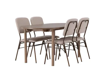 Andy Matbord 180x90 cm Brun med 4 Seda Matstol - Möbler - Bord & matgrupp - Matgrupp