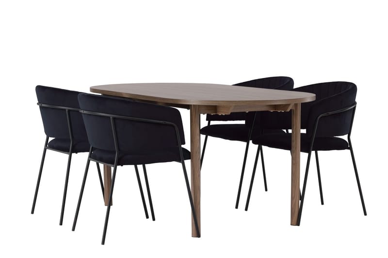 Andy Matbord 180x90 cm Brun med 4 Selma Matstol - Möbler - Bord & matgrupp - Matgrupp