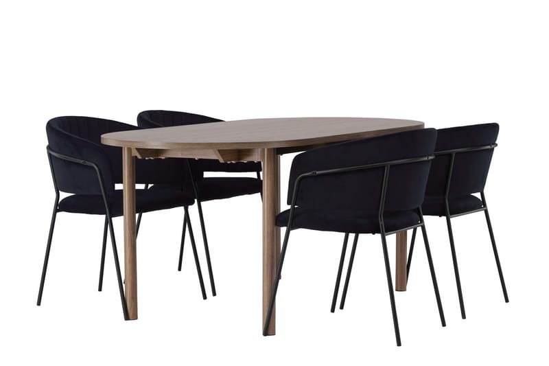 Andy Matbord 180x90 cm Brun med 4 Selma Matstol - Möbler - Bord & matgrupp - Matgrupp