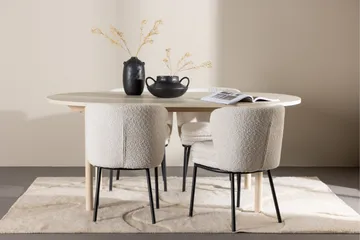 Andy Matgrupp 180 cm Oval med 4 Agnes stolar - Whitewash/Vit - Möbler - Bord & matgrupp - Matgrupp