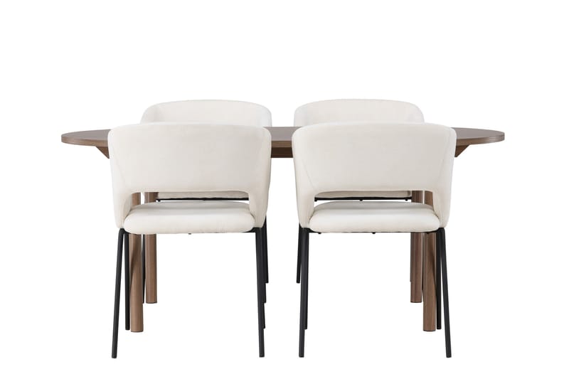 Andy Matgrupp 180 cm Oval med 4 Day stolar, Svart