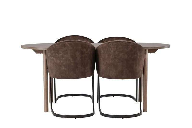 Andy Matgrupp 180 cm Oval med 4 Evening stolar