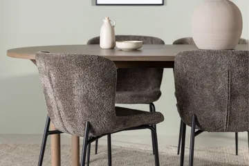 Andy Matgrupp 180 cm Oval med 4 Modesto stolar - Svart - Möbler - Bord & matgrupp - Matgrupp