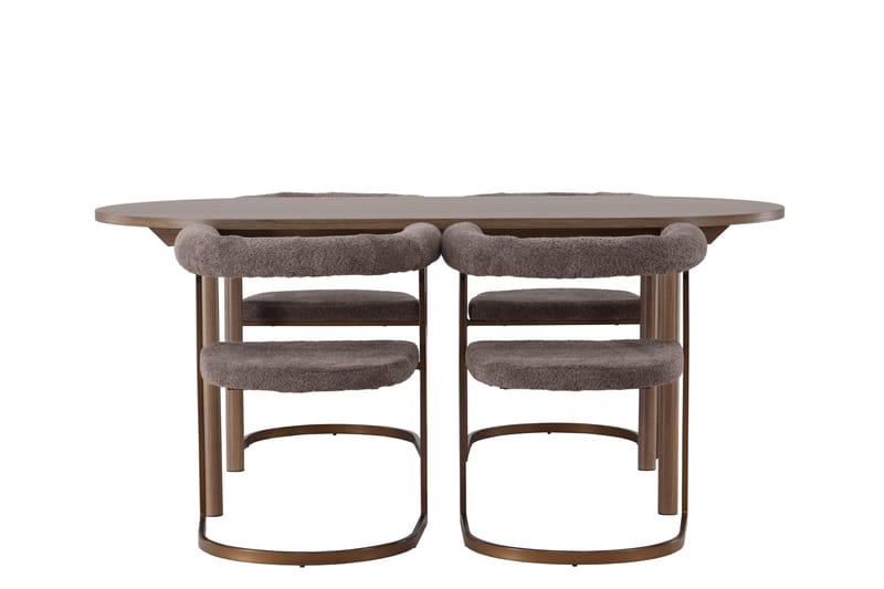 Andy Matgrupp 180 cm Oval med 4 Morning stolar, Brun