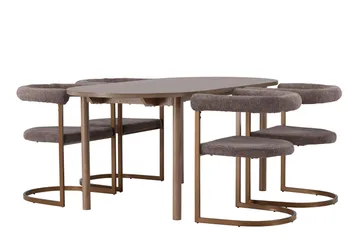 Andy Matgrupp 180 cm Oval med 4 Morning stolar - Brun - Möbler - Bord & matgrupp - Matgrupp